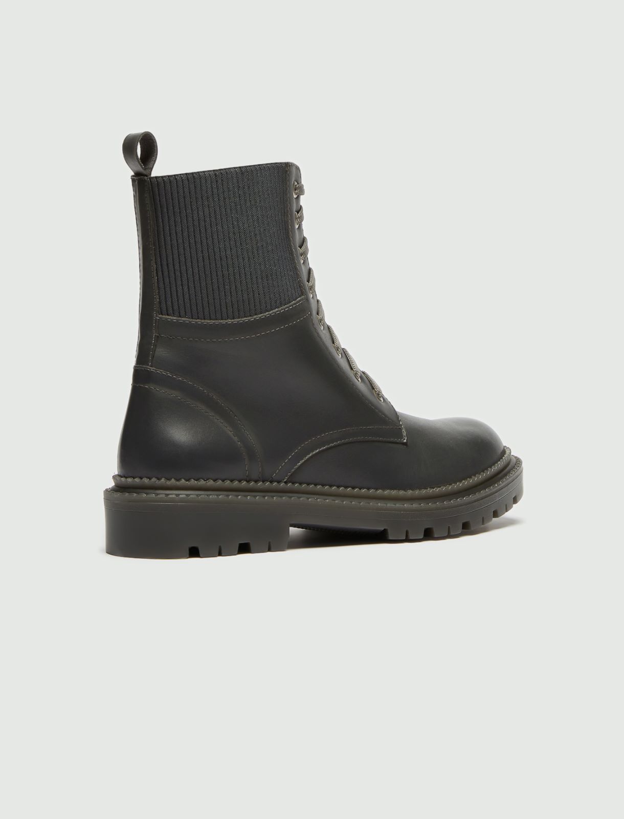 Leather combat boots  - Platinum - Marella - 3