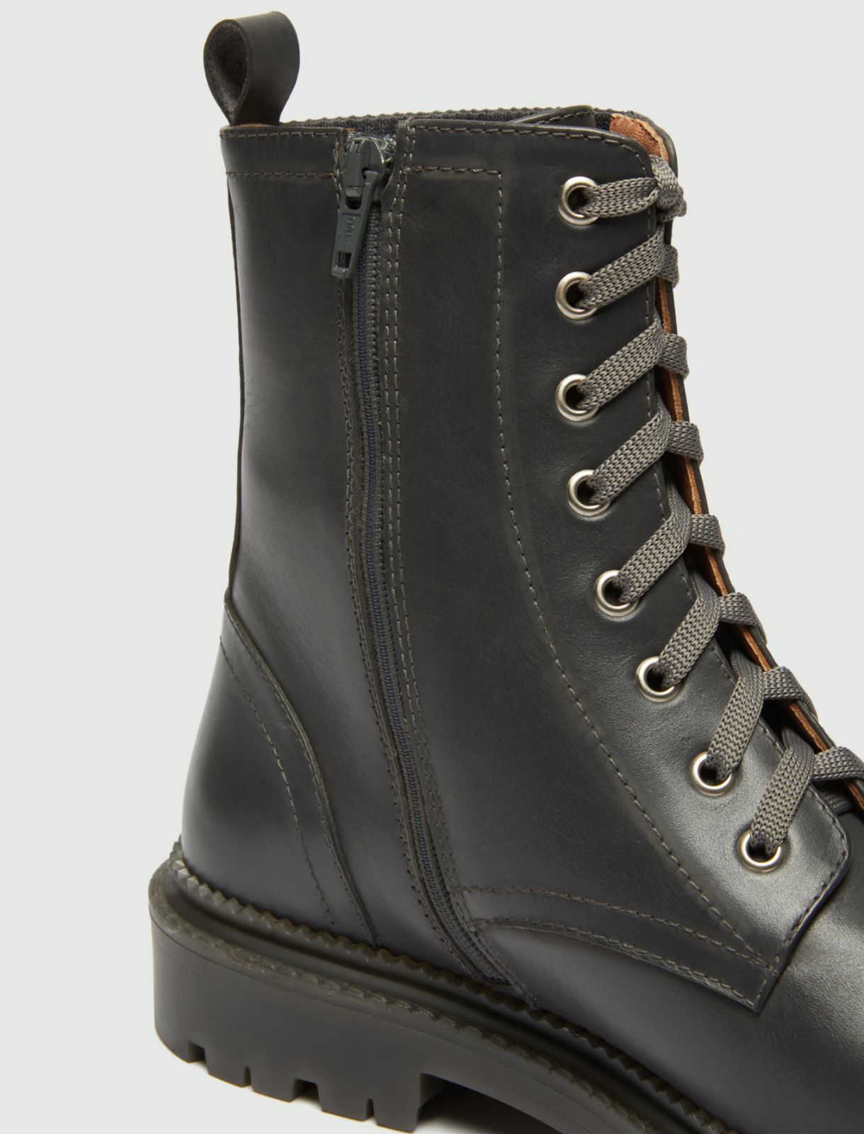 Leather combat boots  - Platinum - Marella - 4