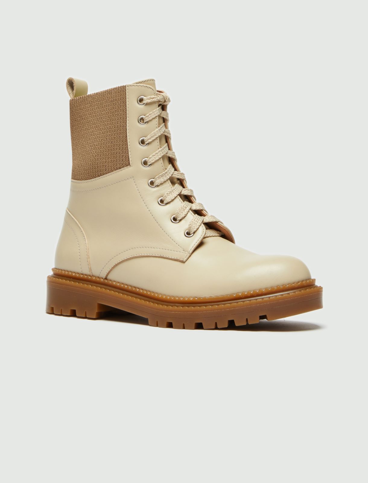 Leather combat boots  - Ice - Marella - 2