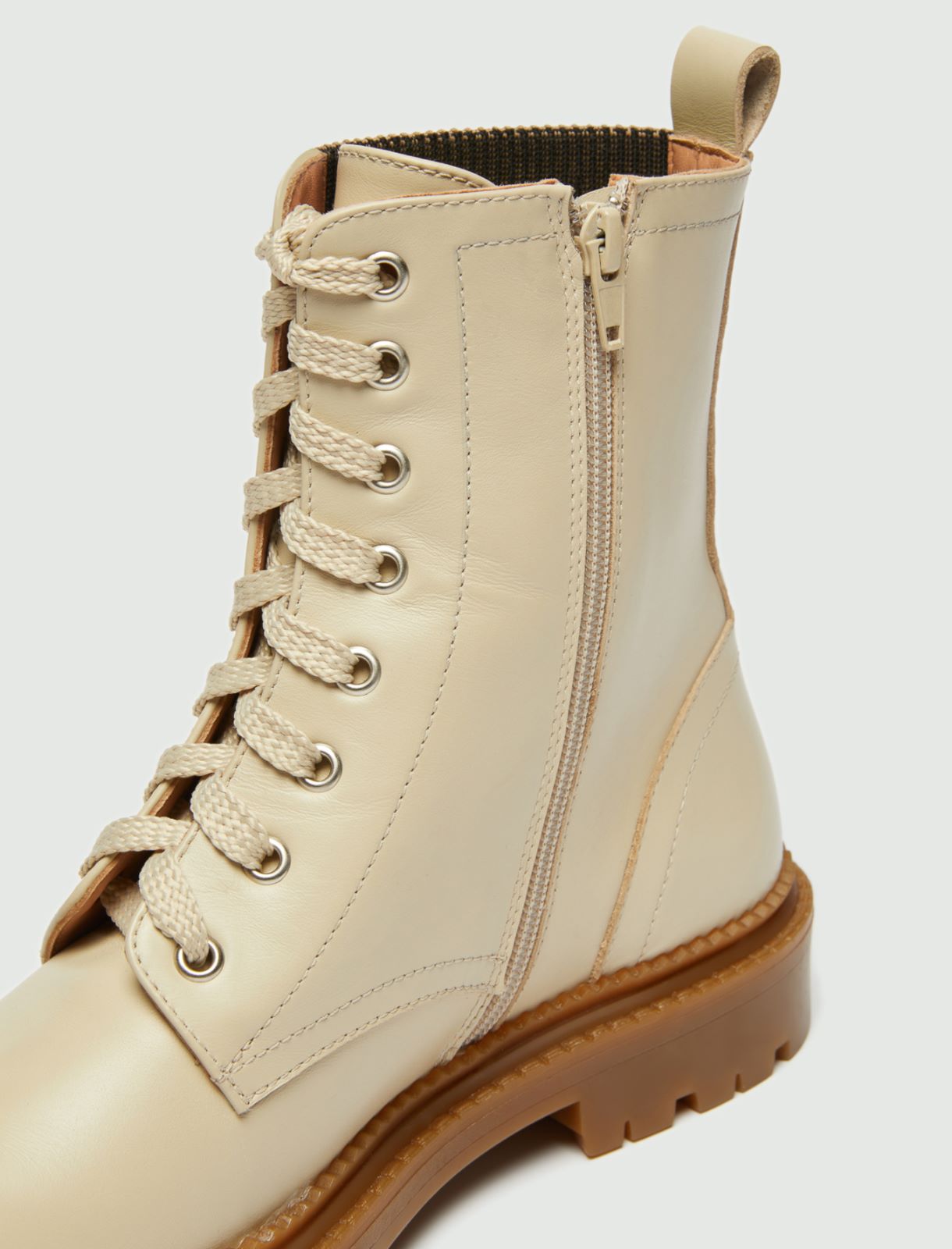 Leather combat boots  - Ice - Marella - 4