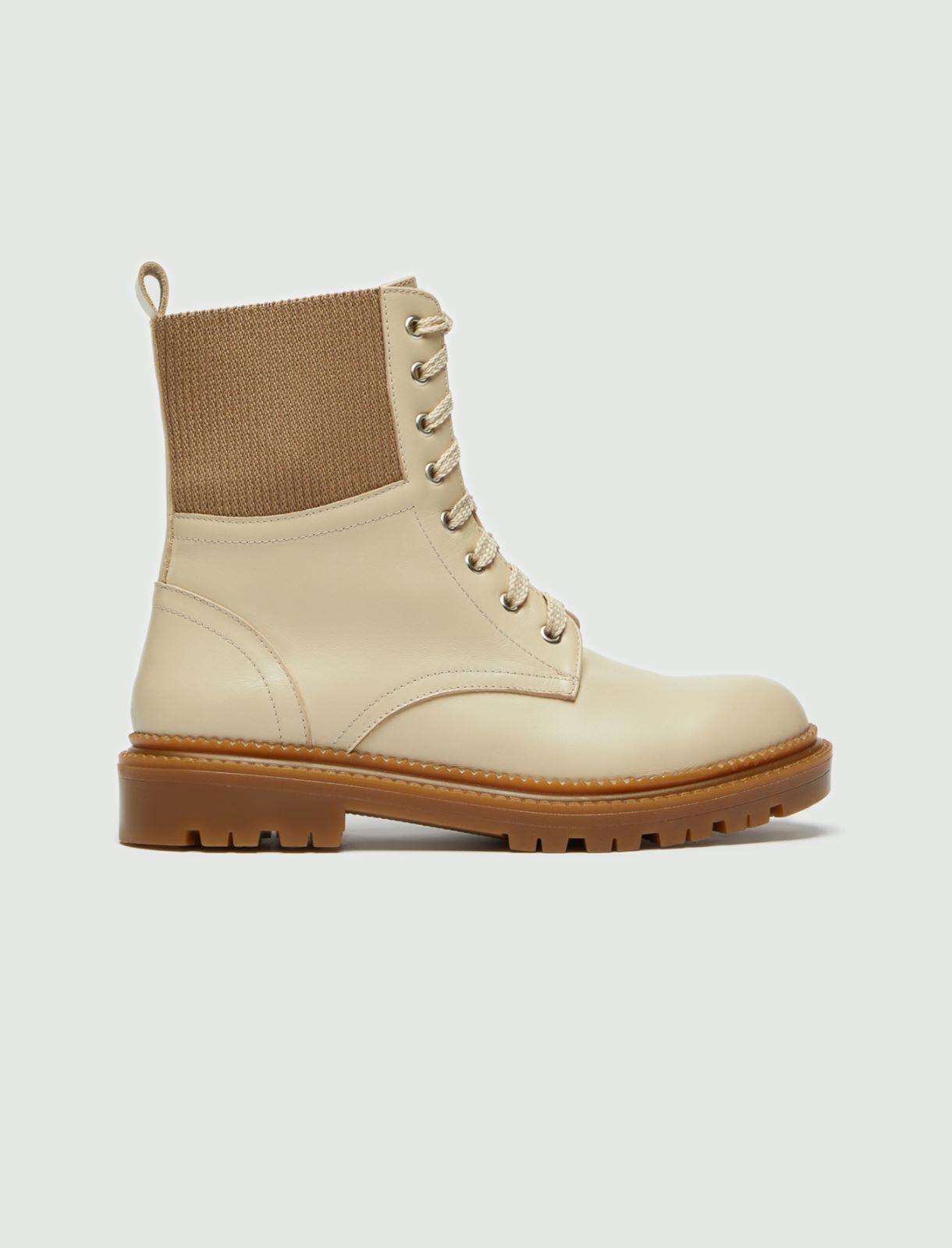 Leather combat boots  - Ice - Marella