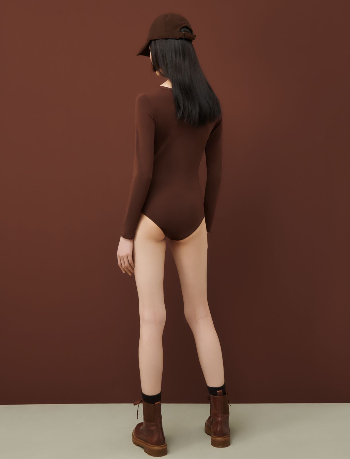 Jersey bodysuit  - Dark brown - Marina Rinaldi - 2