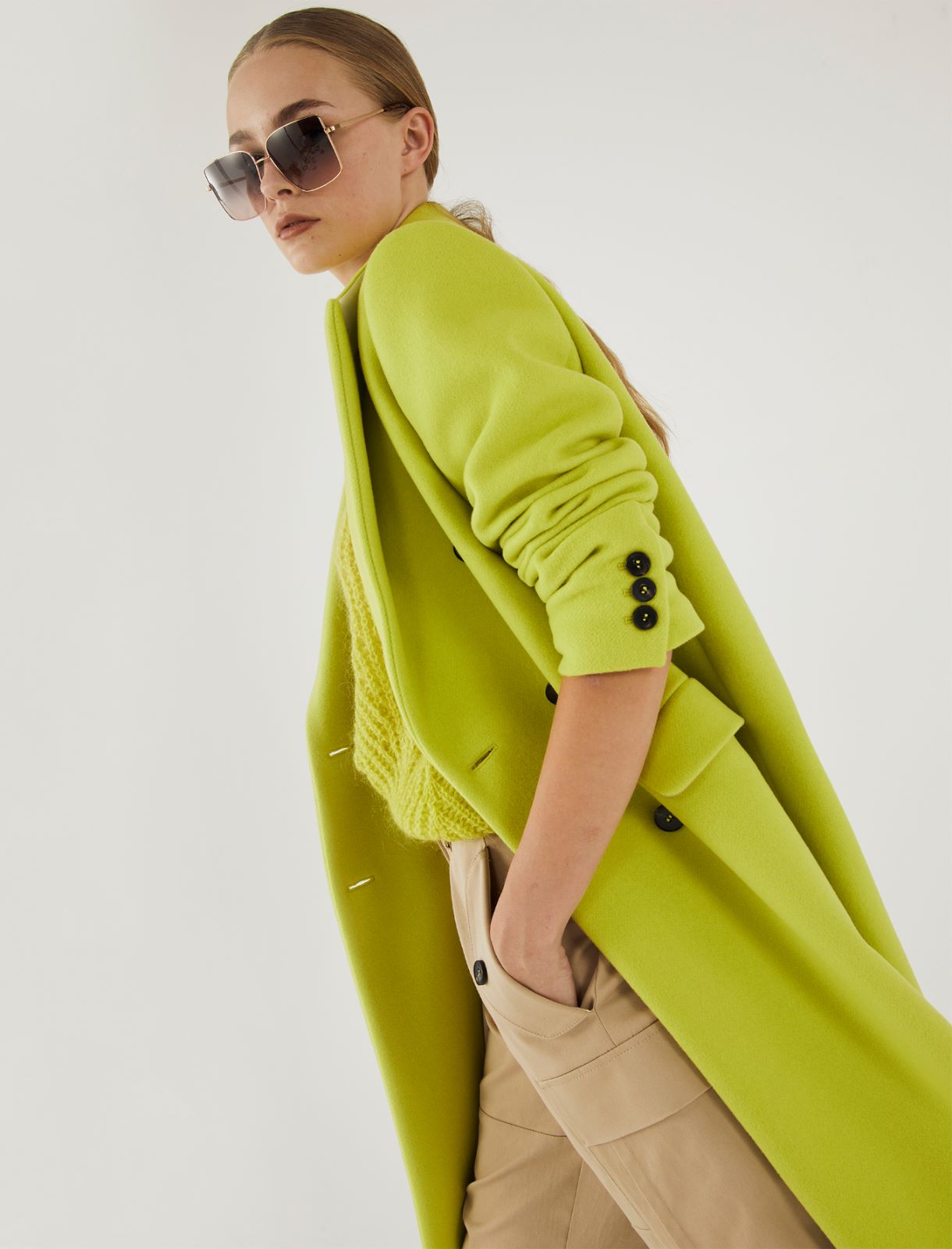 Double-breasted coat - Lime - Marella - 3