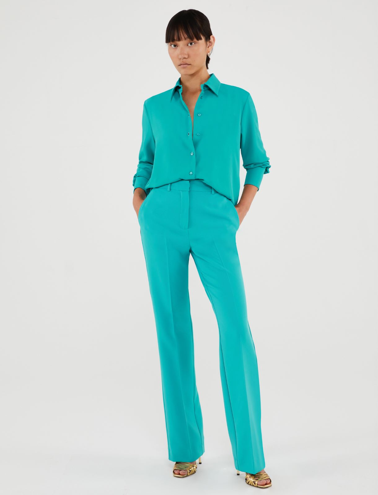 Camicia in crêpe, verde - Marella