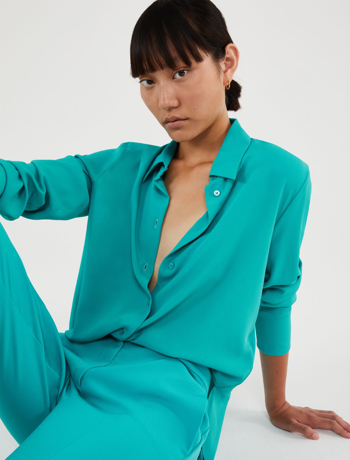 Camicia in crêpe, verde - Marella