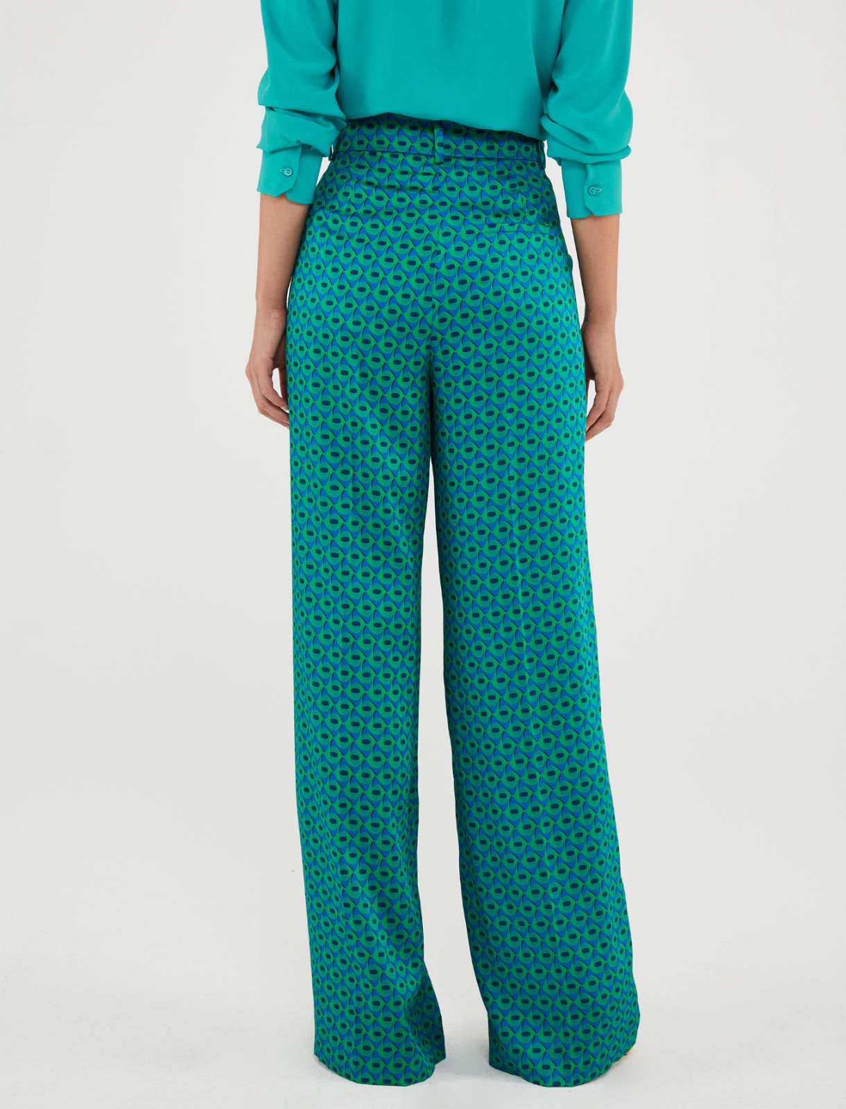 Patterned trousers - Green - Marella - 2