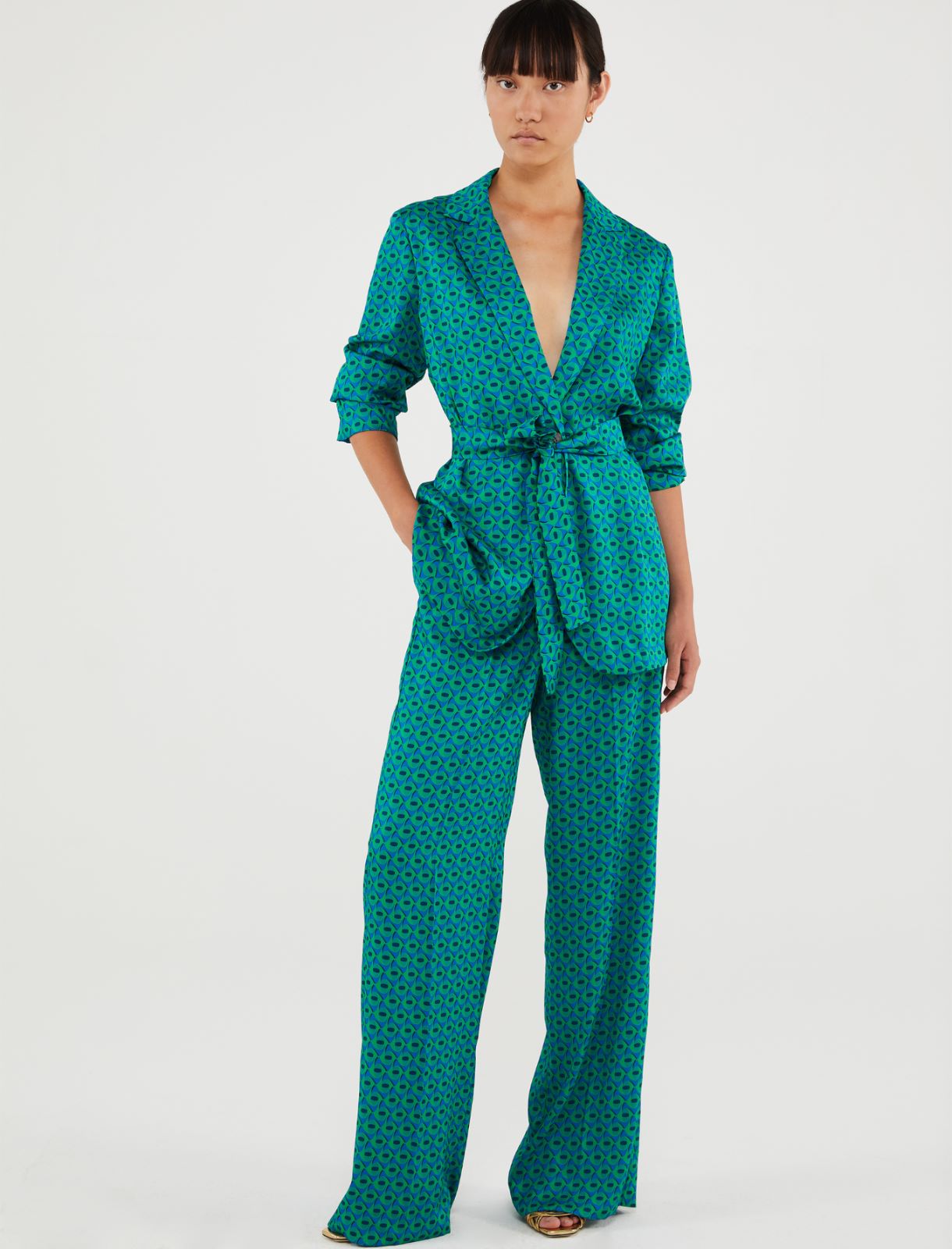 Patterned blazer - Green - Marina Rinaldi