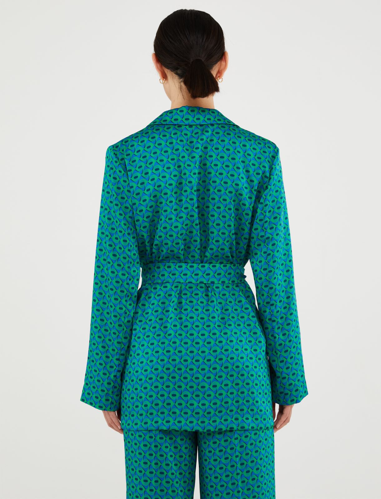 Patterned blazer - Green - Marina Rinaldi - 2