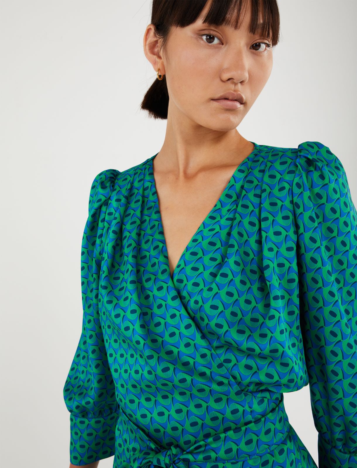 Wrap dress - Green - Marina Rinaldi - 5