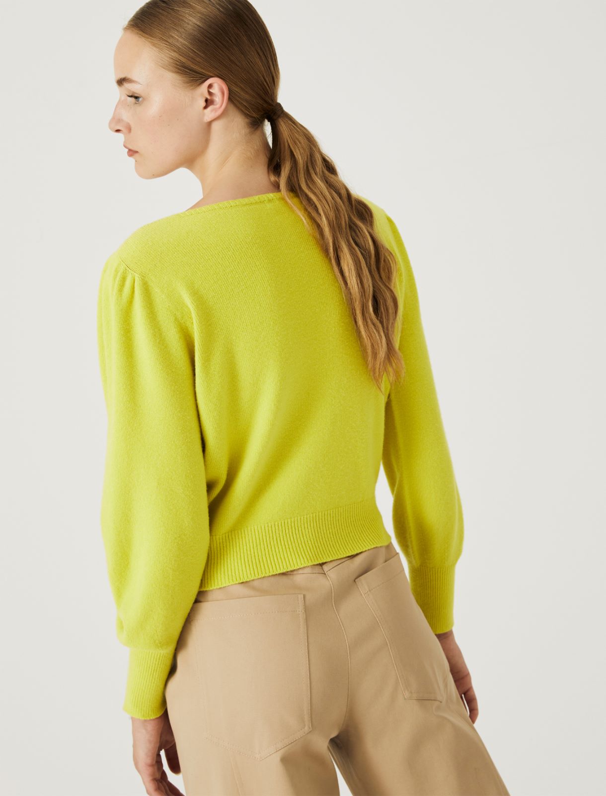 Pullover mit herzförmigem Ausschnitt - Zitrone - Marella - 2