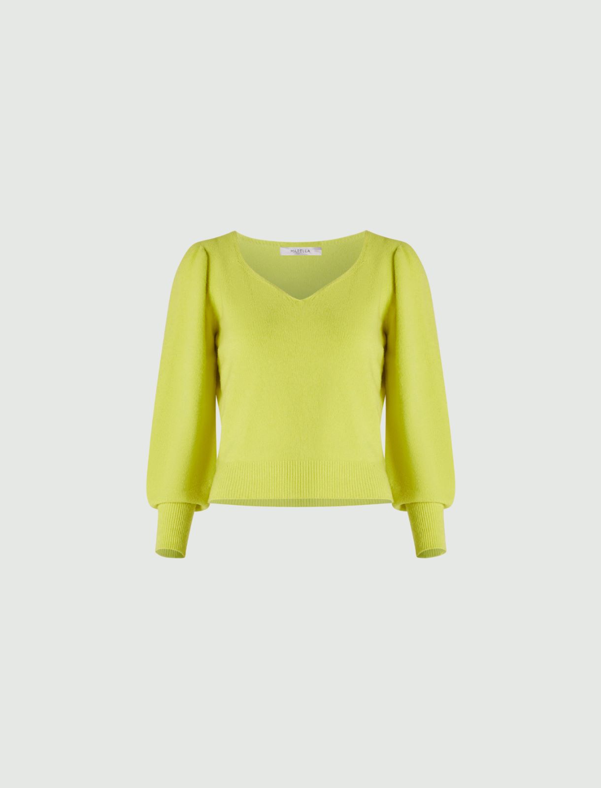 Pullover mit herzförmigem Ausschnitt - Zitrone - Marella - 5