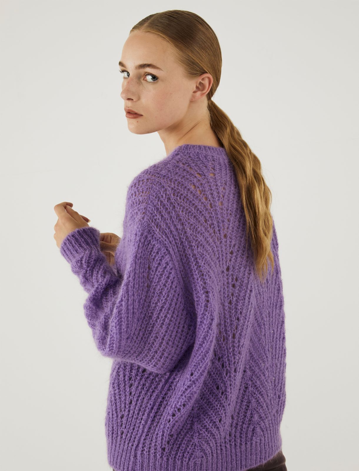 Boxy sweater - Lilac - Marella - 2