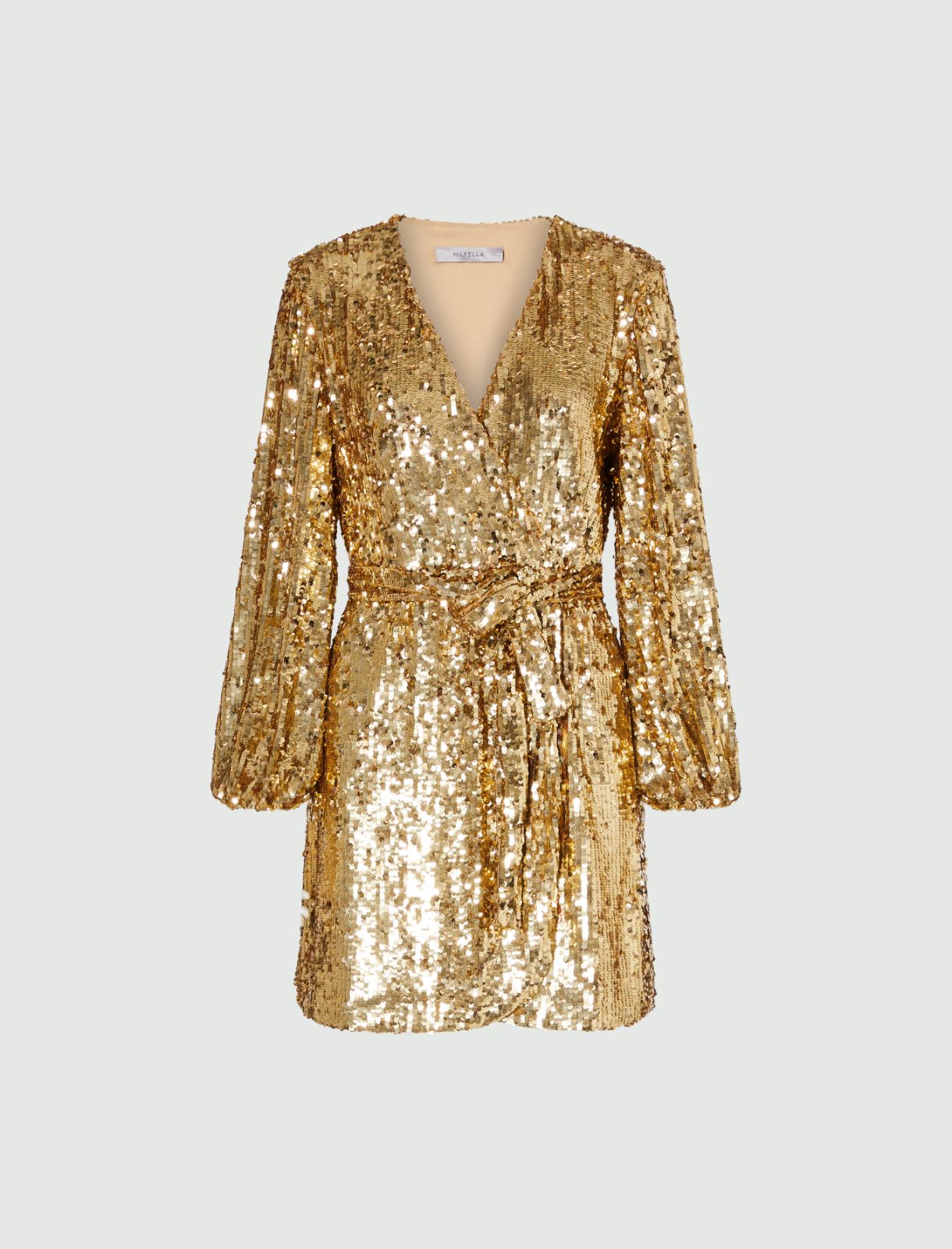 Kleid mit Paillettenbesatz - Gold - Marella
