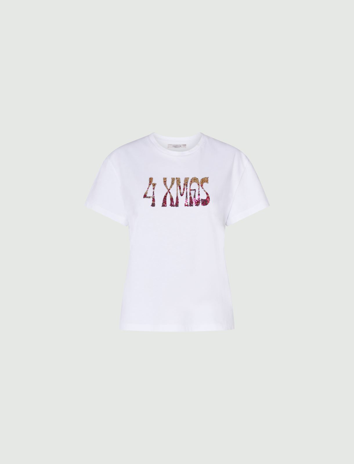 Sequinned T-shirt - Optical white - Marina Rinaldi - 5
