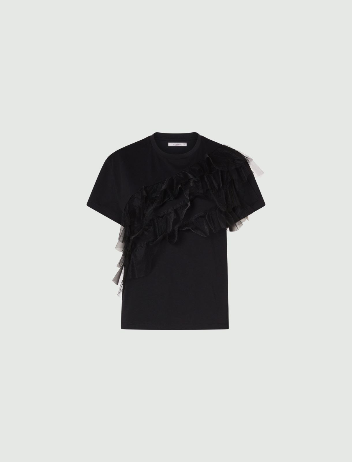 Ruffle T-shirt - Black - Marina Rinaldi - 5