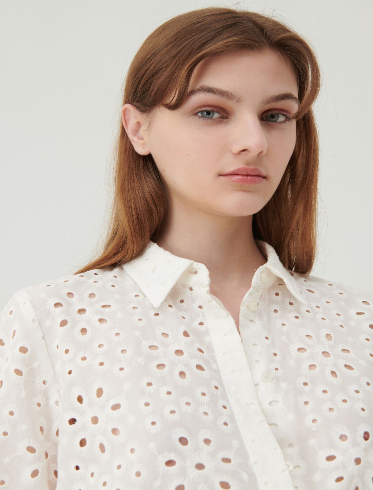 Chemise en broderie anglaise - Blanc - Marella - 4