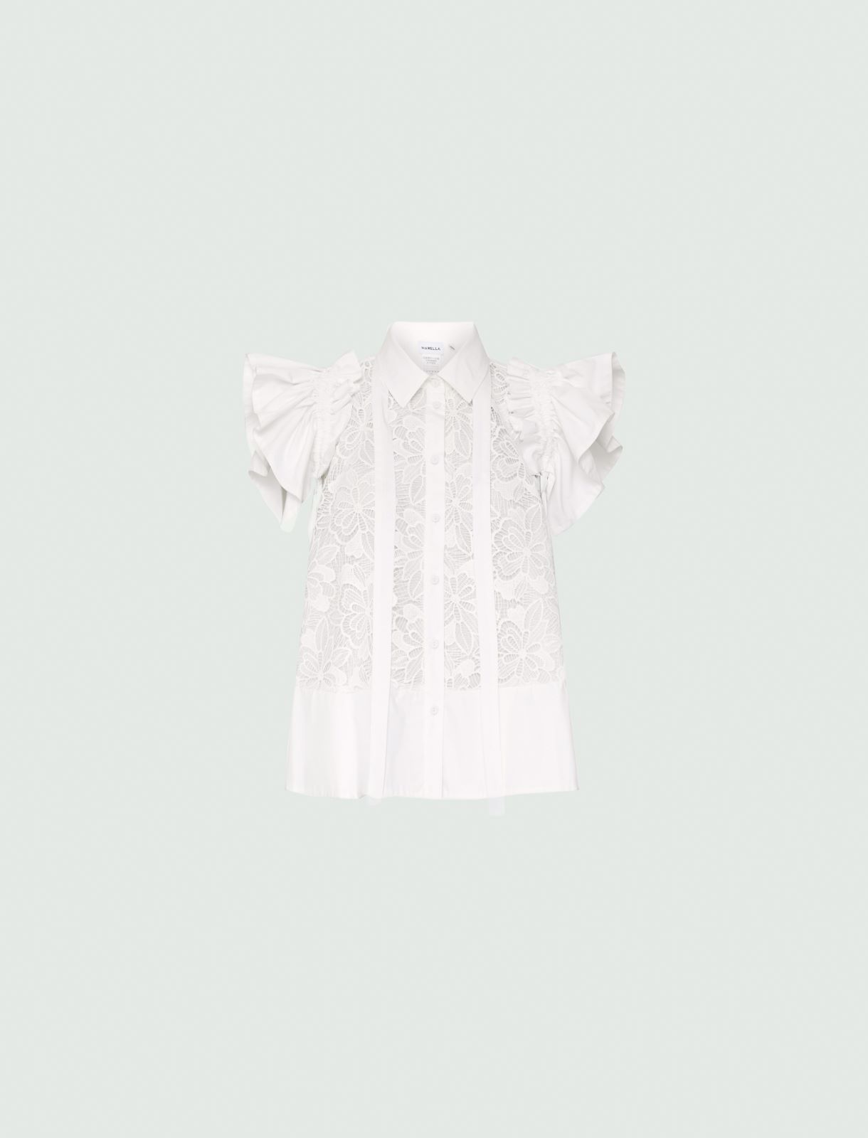 Macramè shirt - White - Marella - 5