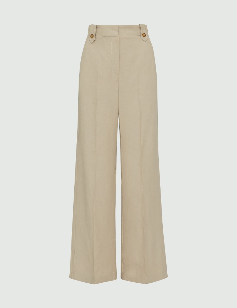 Linen-blend trousers - Sand - Marella - 2