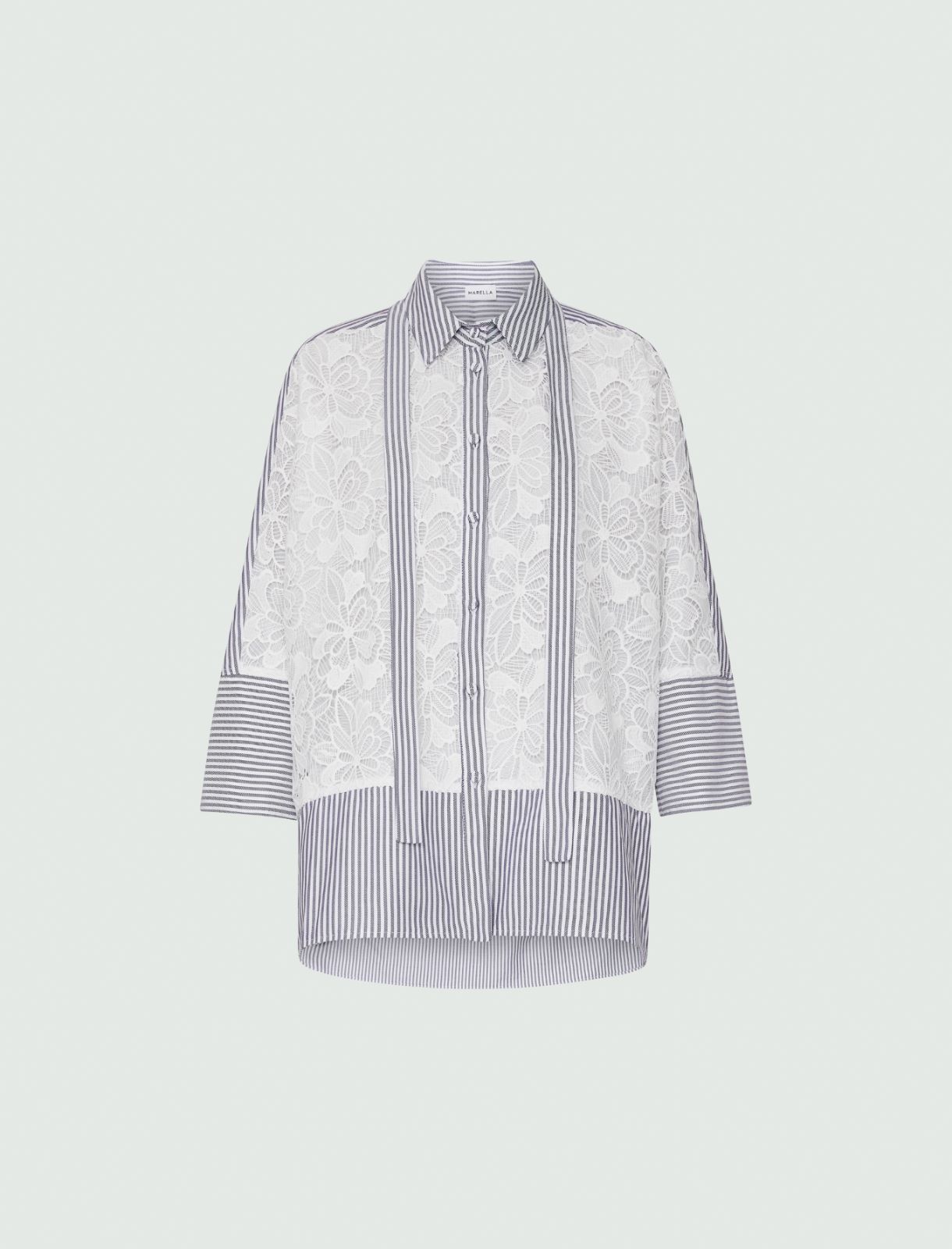 Shirt with macramè - White - Marella - 5