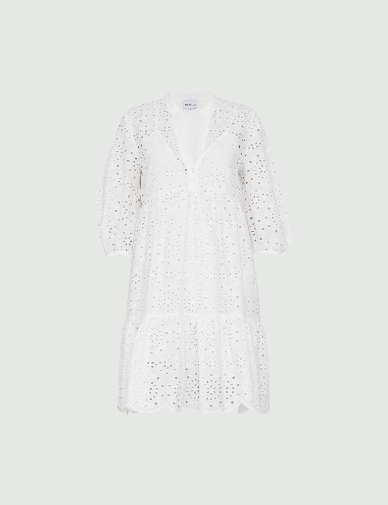 Broderie anglaise dress - White - Marella - 2