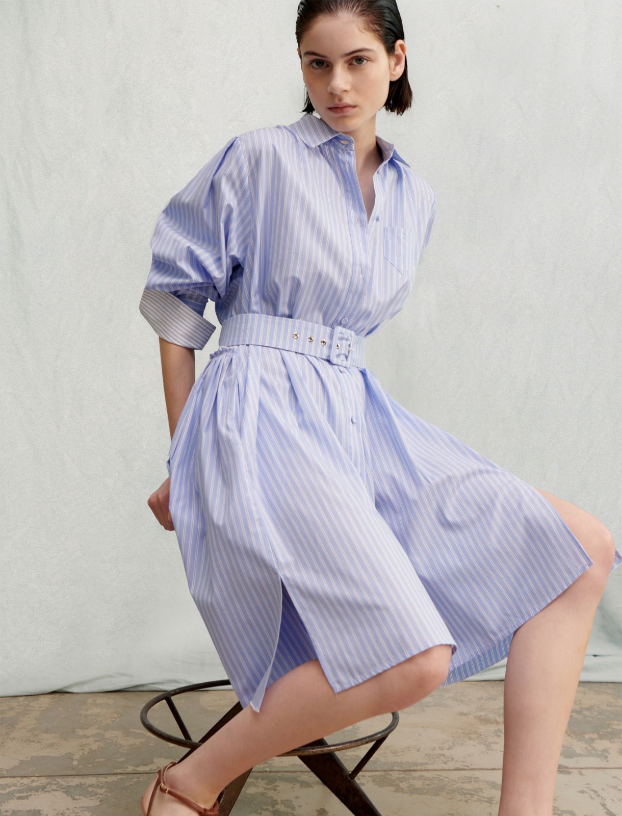 Shirt dress - Light blue - Marina Rinaldi - 3
