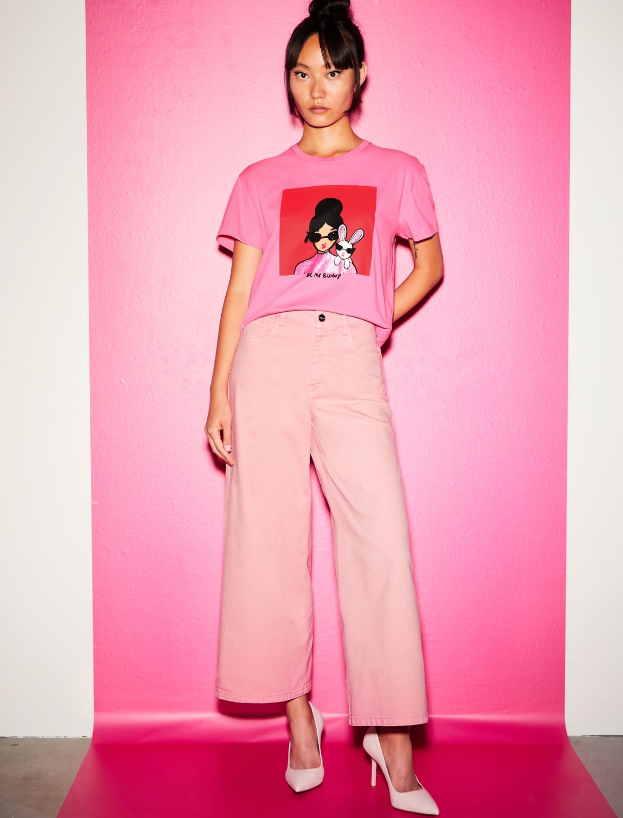 T-Shirt mit Print - Glanzend rosa - Marella