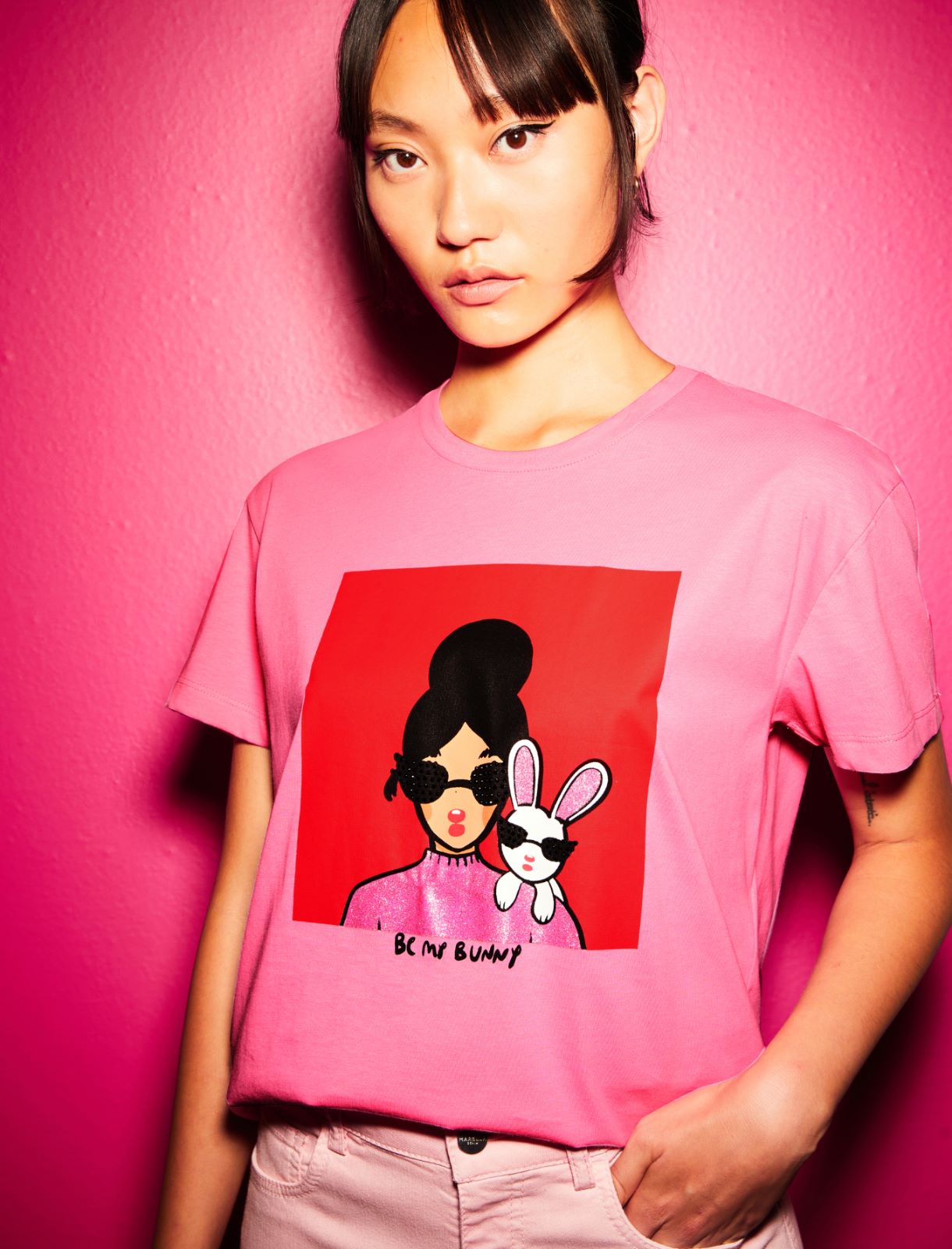 T-shirt avec imprimé - Rose brillant - Marella - 4