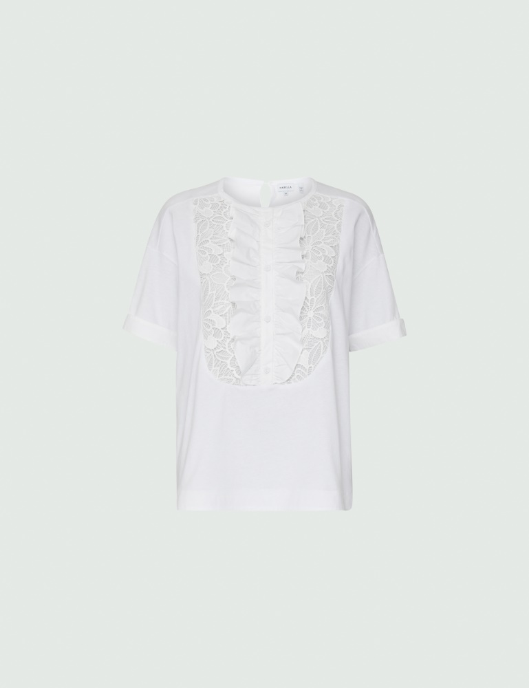 Ruched T-shirt - White - Marina Rinaldi - 2