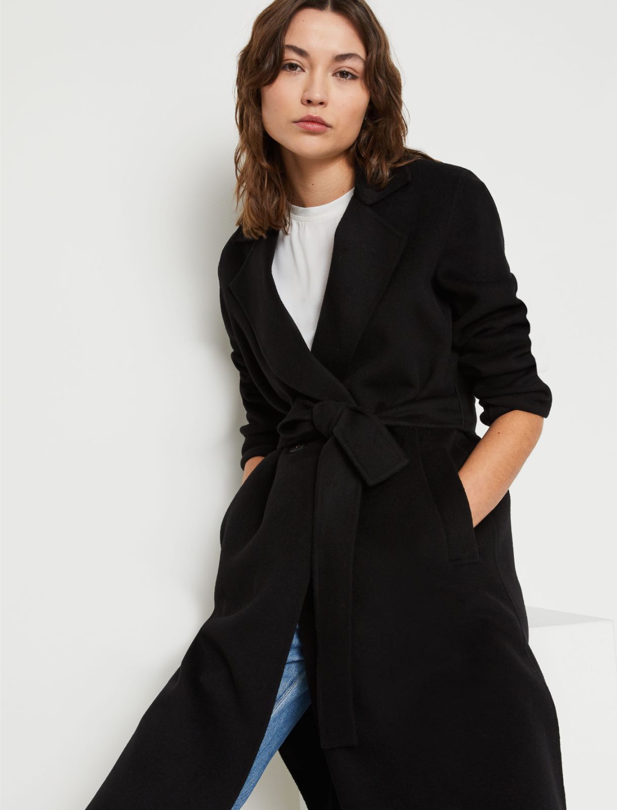 Double-breasted coat - Black - Marina Rinaldi - 3