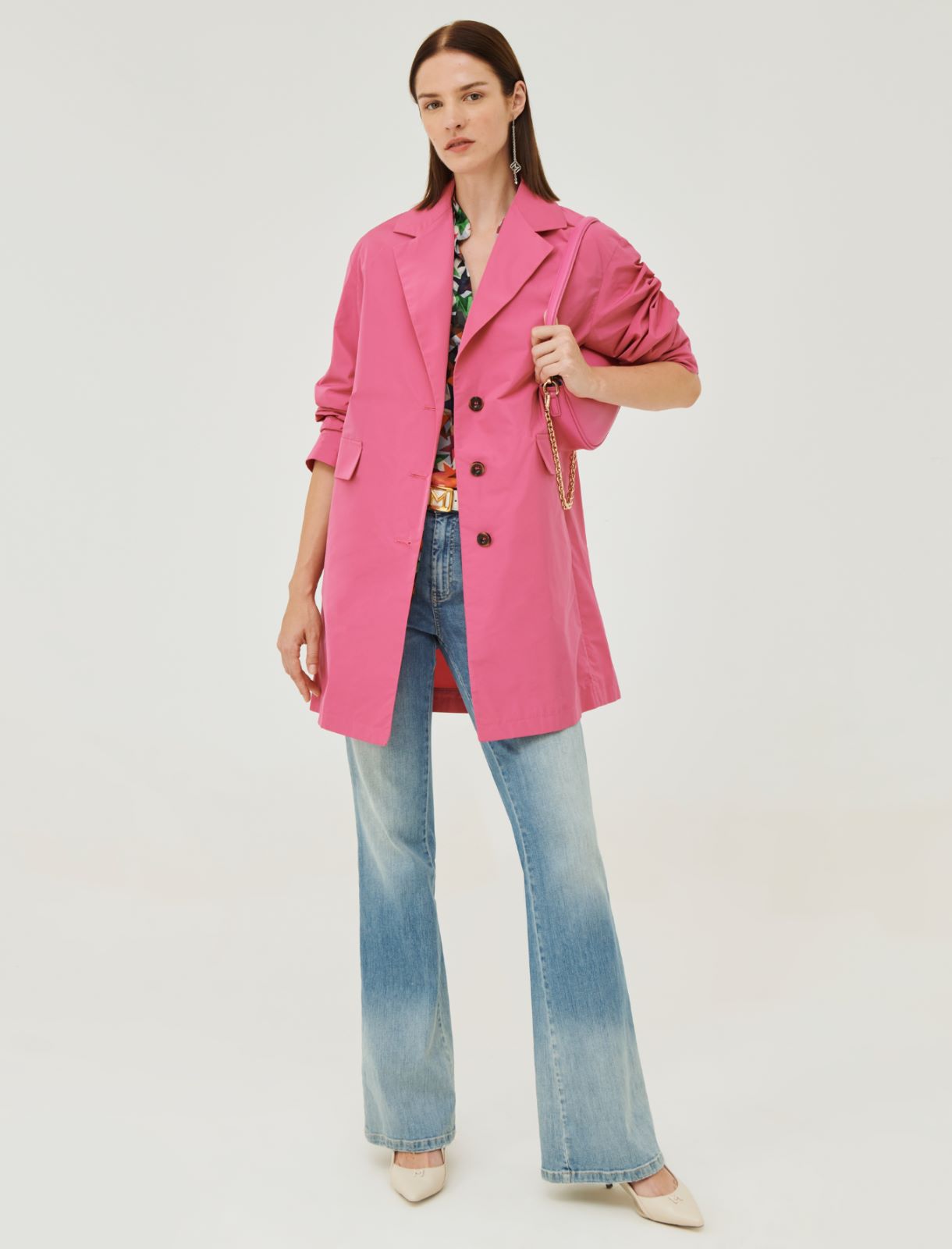 Water-repellent duster coat - Shocking pink - Marina Rinaldi