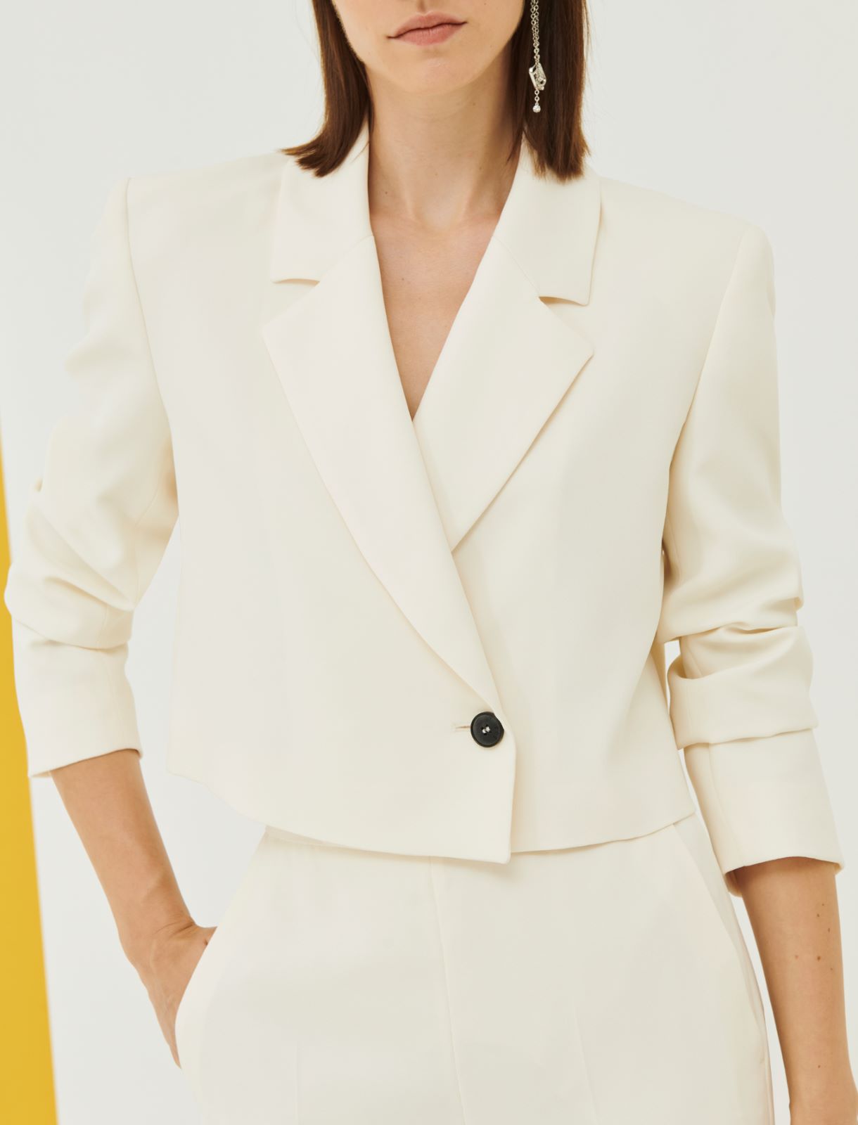 Short blazer - Wool white - Marina Rinaldi - 4
