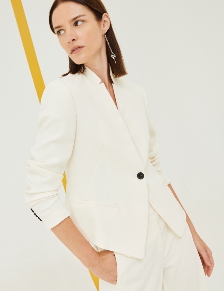 Crepe blazer - Wool white - Marina Rinaldi