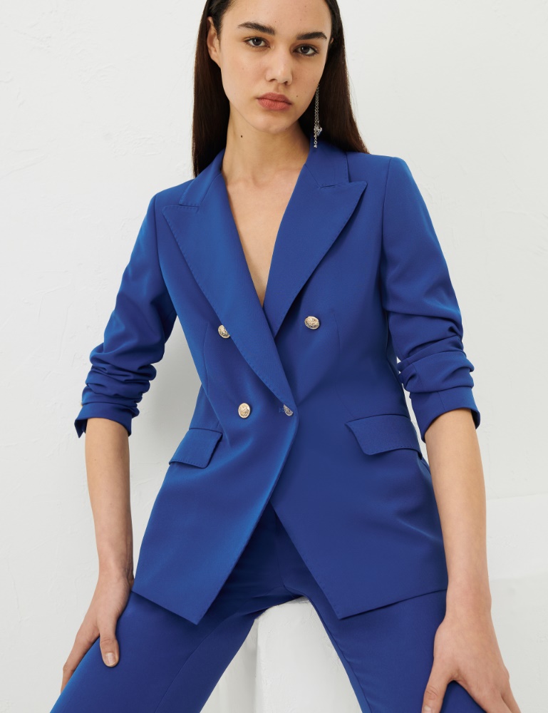 Double-breasted blazer - Cornflower blue - Marina Rinaldi