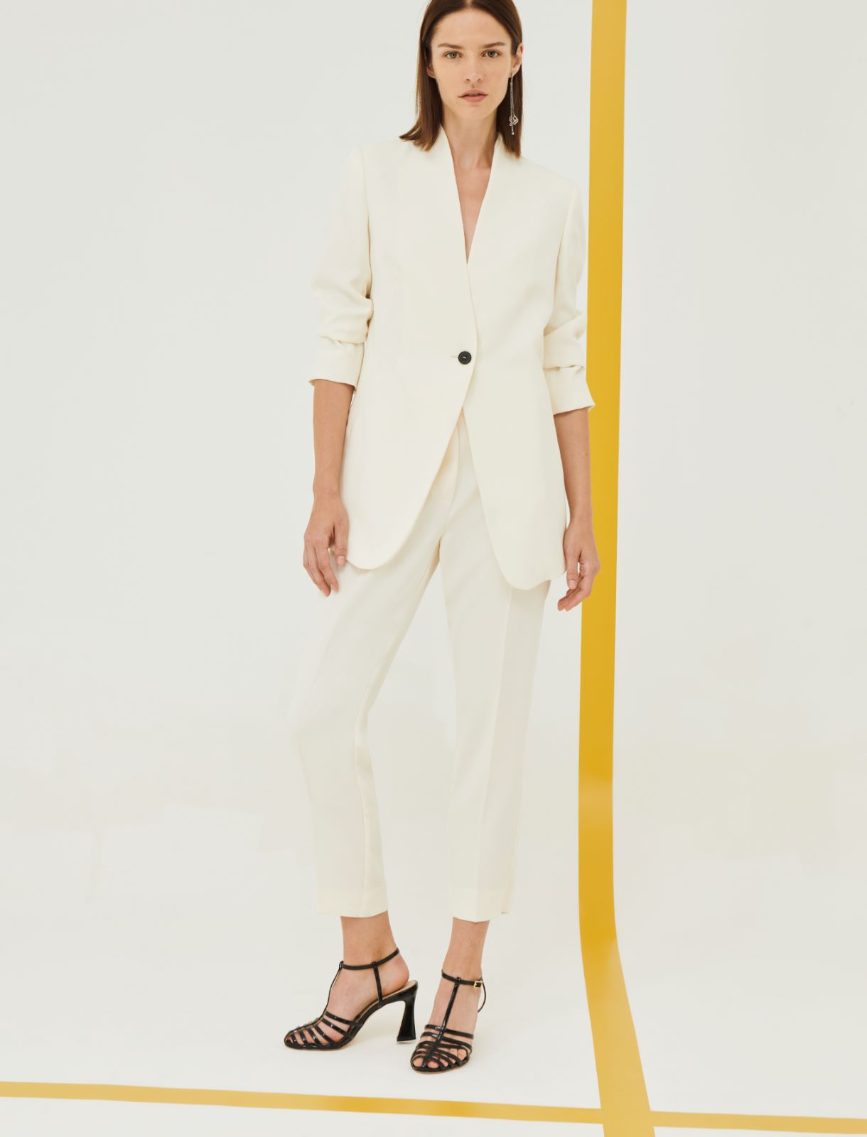 Long blazer - Wool white - Marina Rinaldi