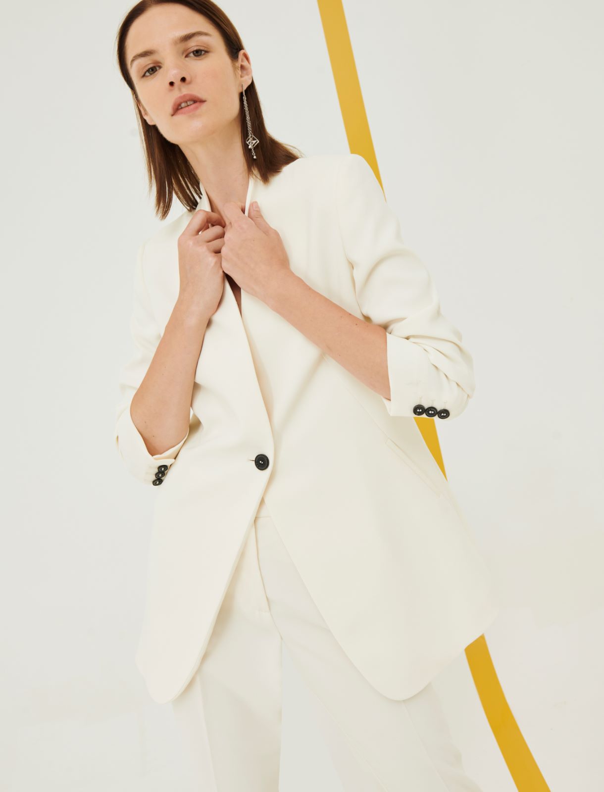 Long blazer - Wool white - Marina Rinaldi - 3