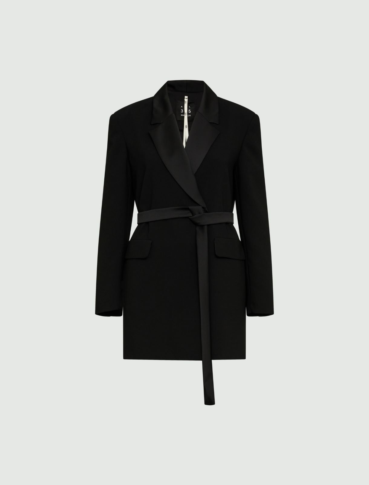 Belted pea coat - Black - Marella - 5