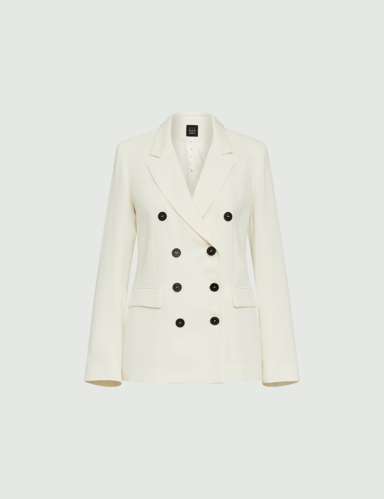 Double-breasted blazer - Wool white - Marina Rinaldi - 2