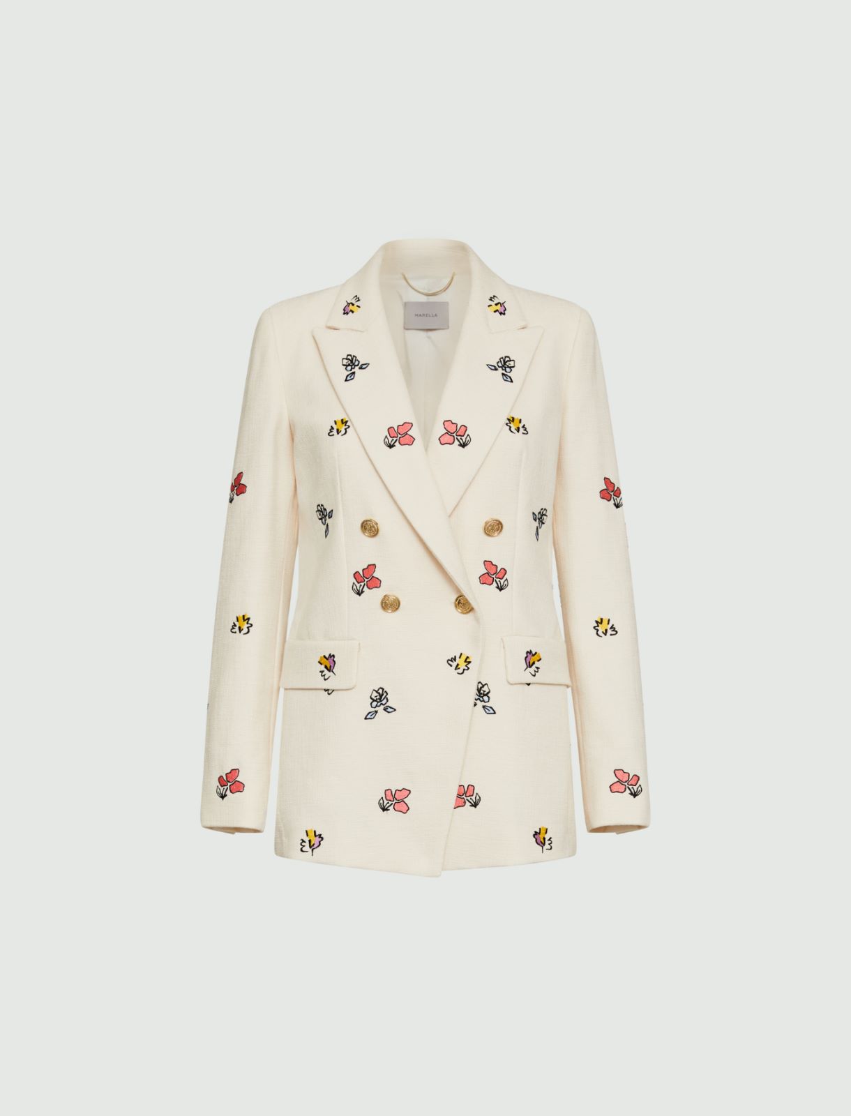 Embroidered blazer - Cream - Marina Rinaldi - 5