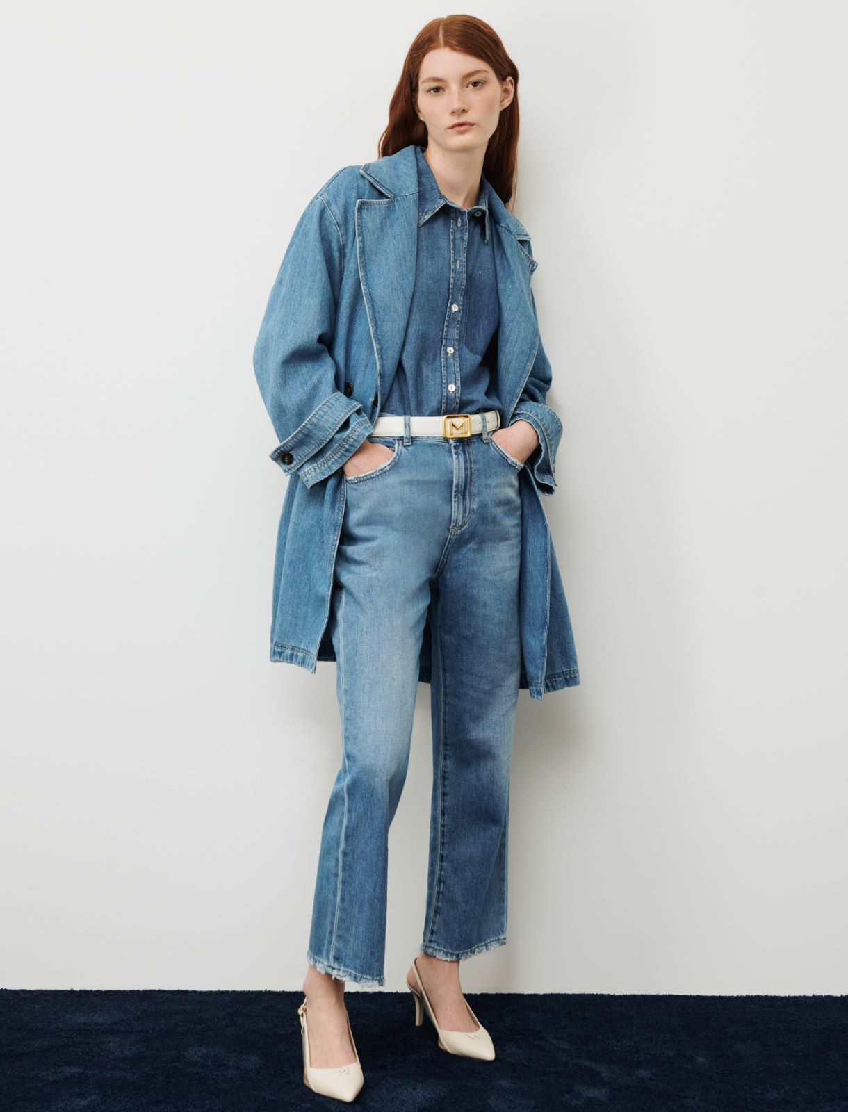 Denim trench coat - Blue jeans - Marina Rinaldi
