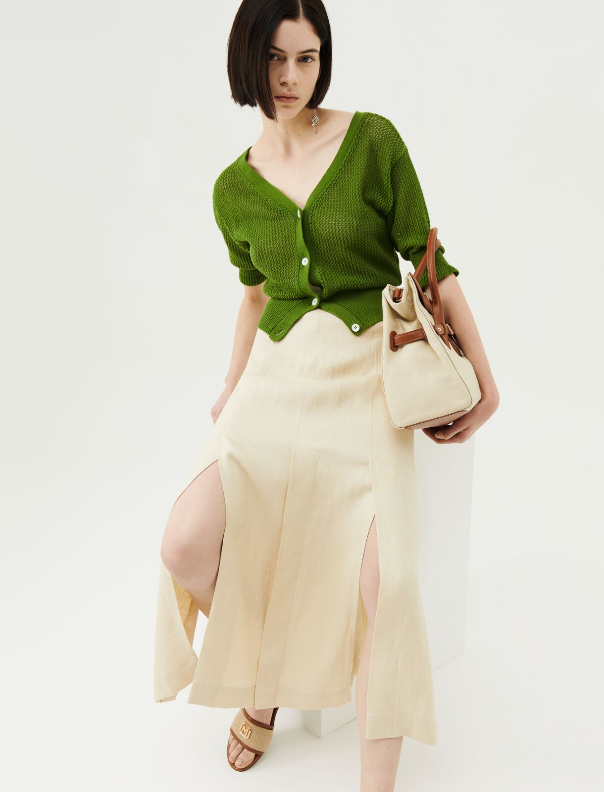 Linen skirt - Sand - Marina Rinaldi - 3