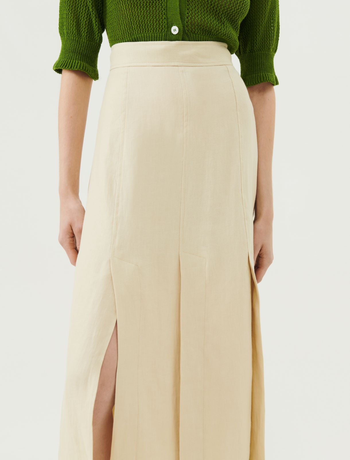 Linen skirt - Sand - Marina Rinaldi - 4