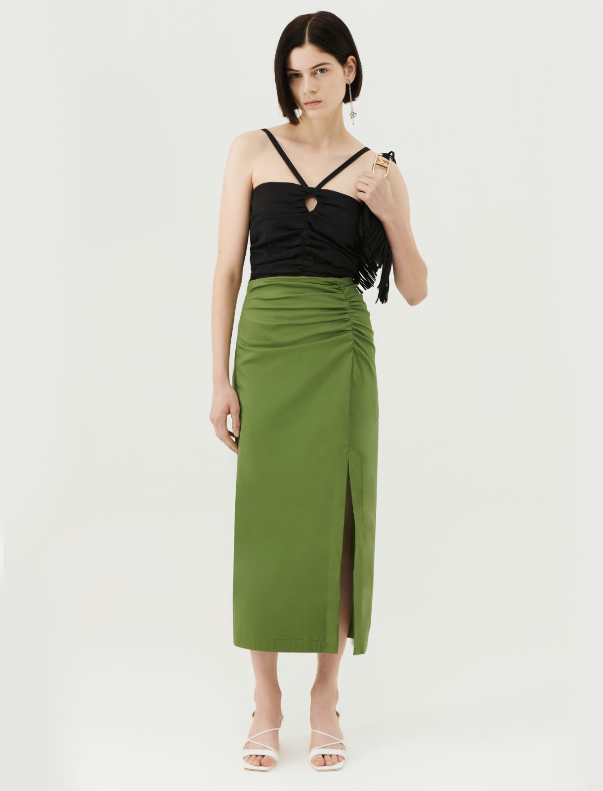 Poplin skirt - Green - Marina Rinaldi