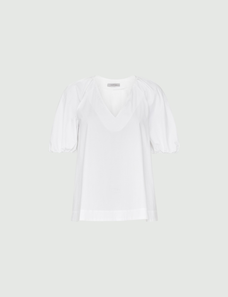 Blusa in popeline - Bianco ottico - Marella - 2
