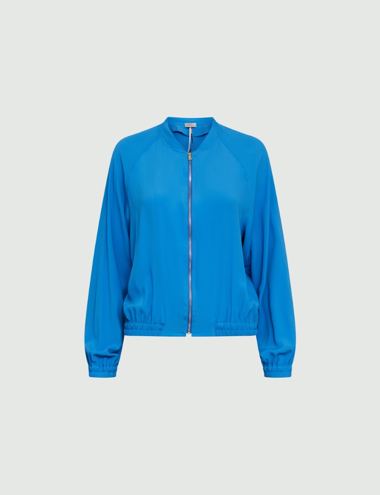 Crepe bomber jacket - Deep blue - Marina Rinaldi - 2