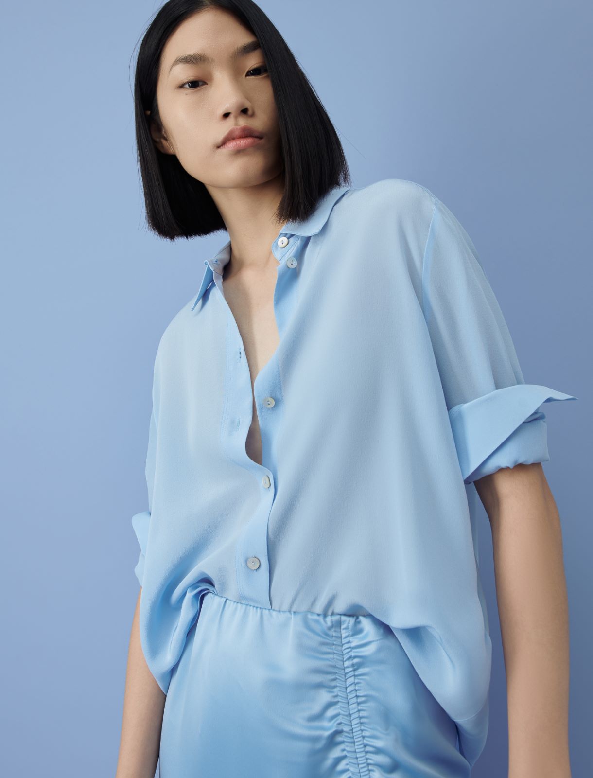 Silk shirt - Light blue - Marina Rinaldi - 3