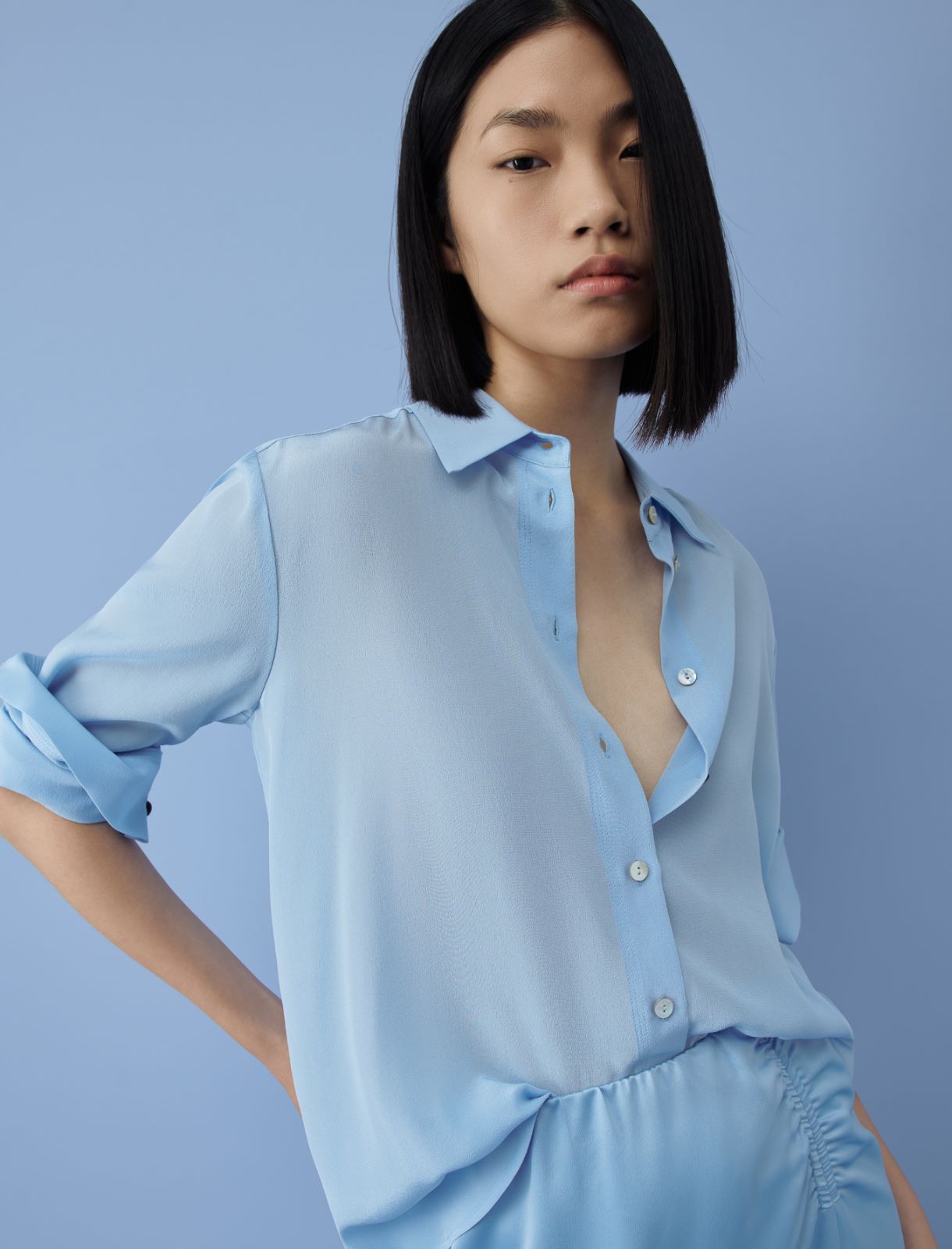 Silk shirt - Light blue - Marina Rinaldi - 4