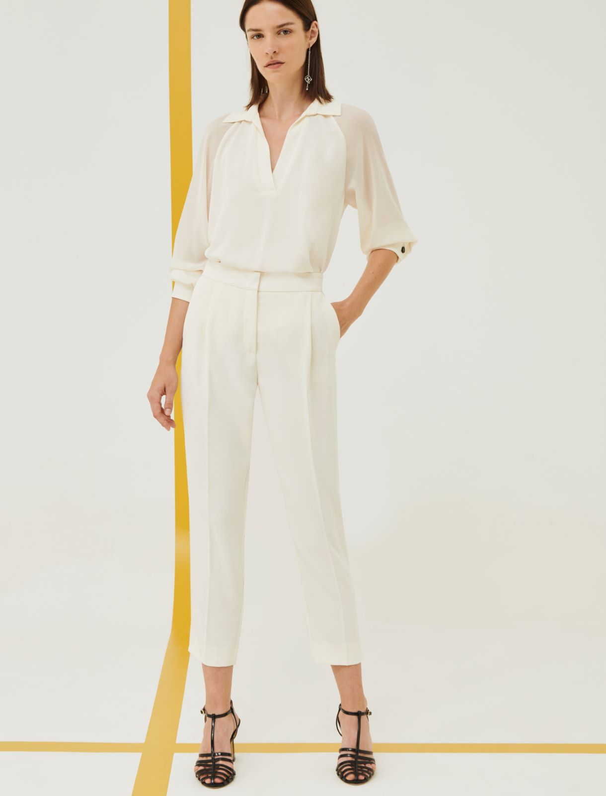 Satin blouse - Wool white - Marina Rinaldi