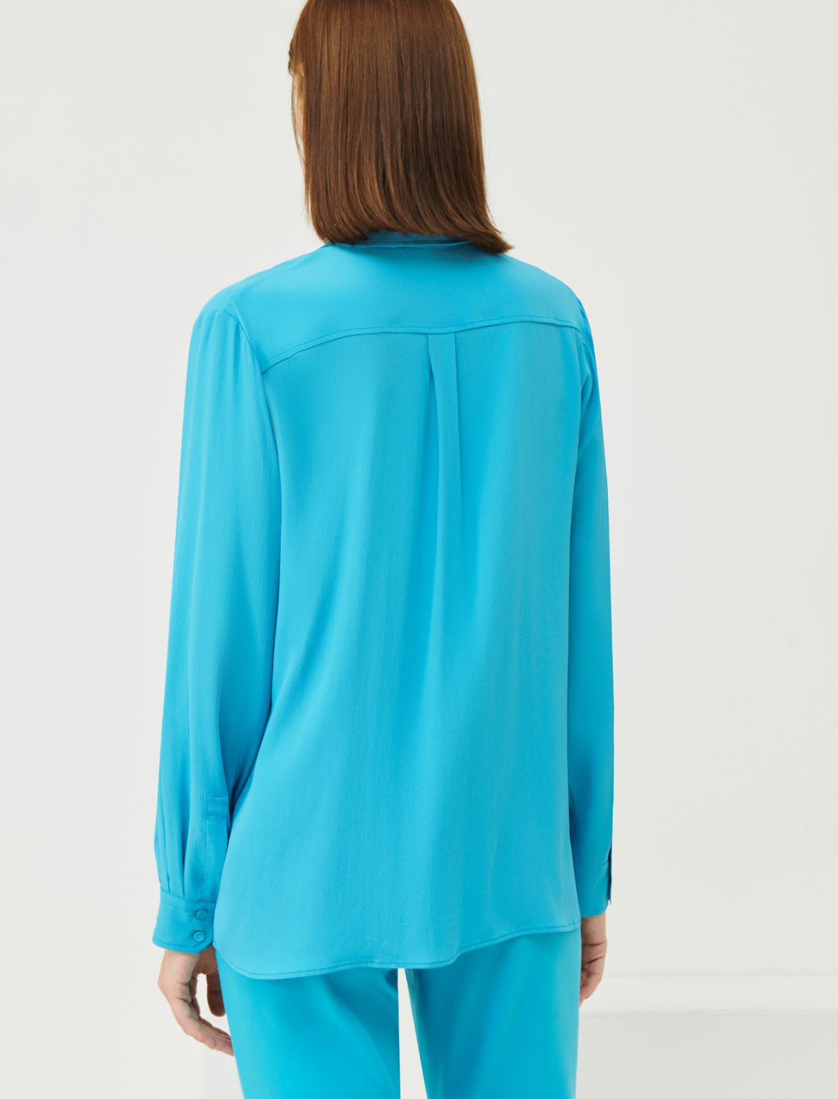 Crepe shirt - Turquoise - Marella - 2