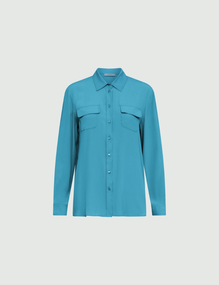 Crepe shirt - Turquoise - Marella - 2