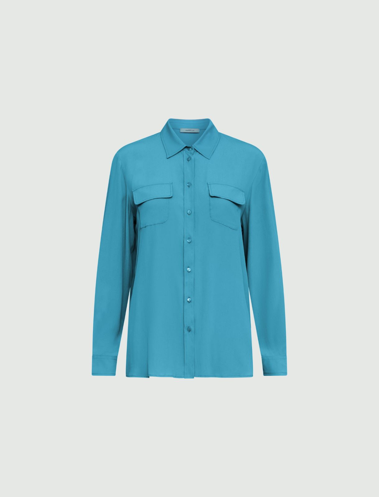 Crepe shirt - Turquoise - Marella - 5